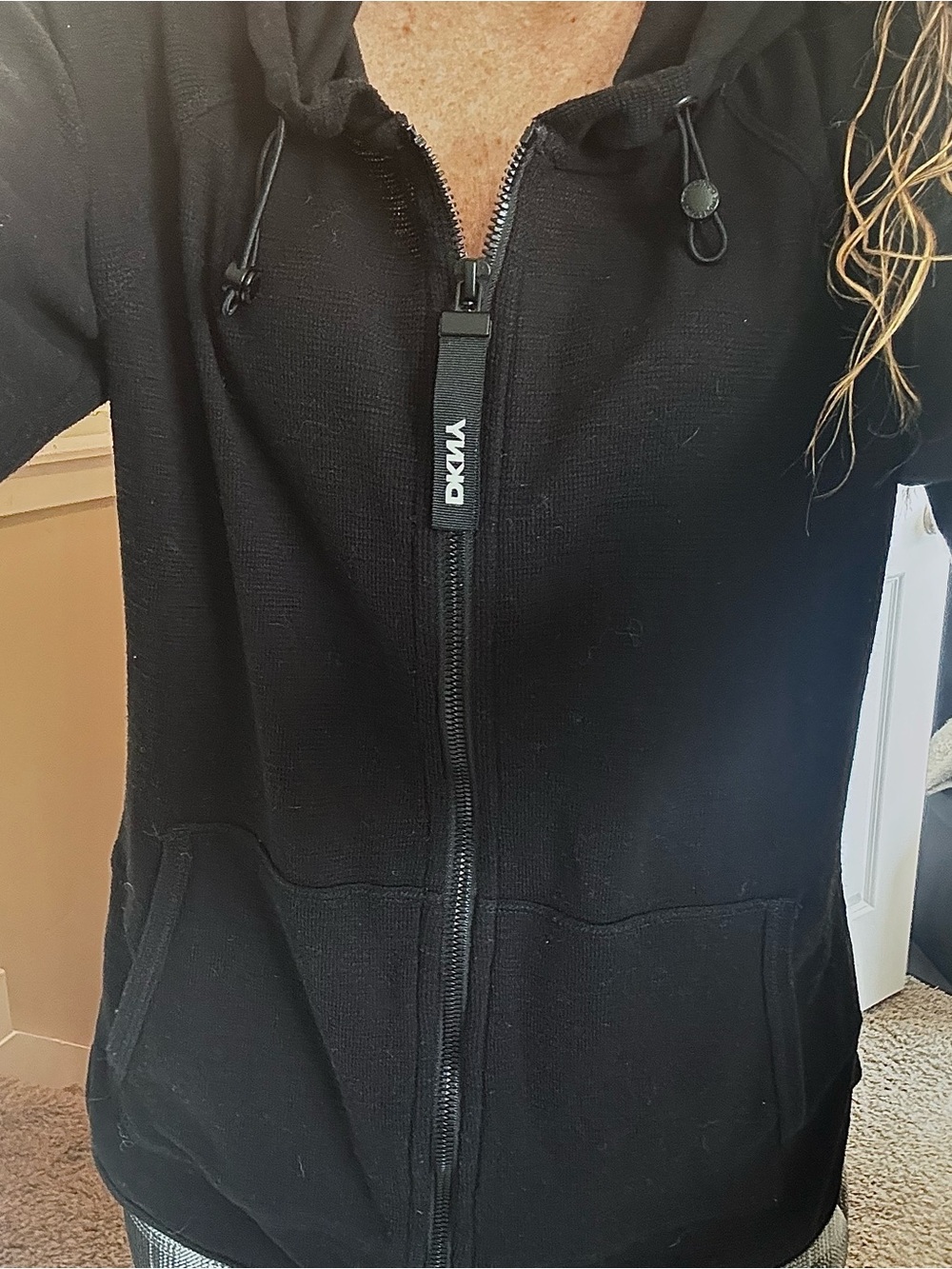 DKNY Black Full-Zip Hoodie Jacket - Picture 2 of 2